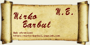 Mirko Barbul vizit kartica